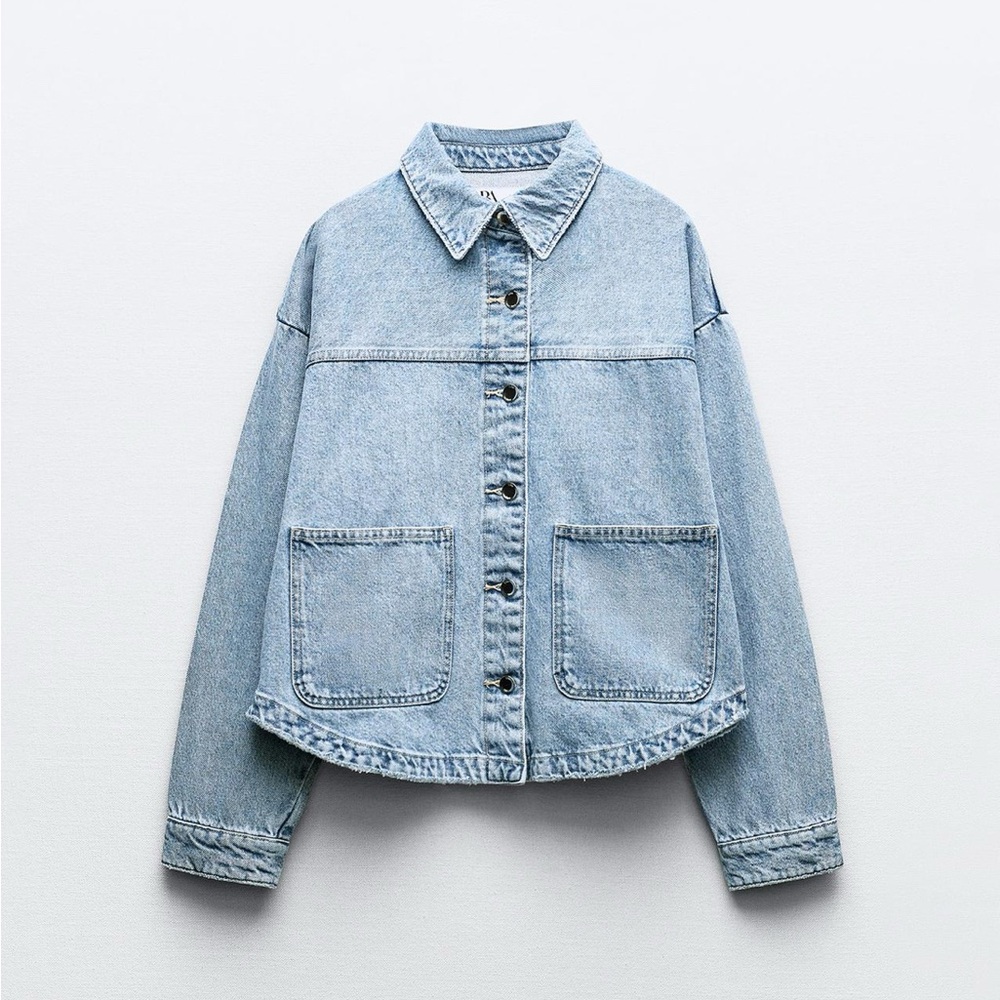 Zara Women's Classic Blue Jean Shirt Jacket